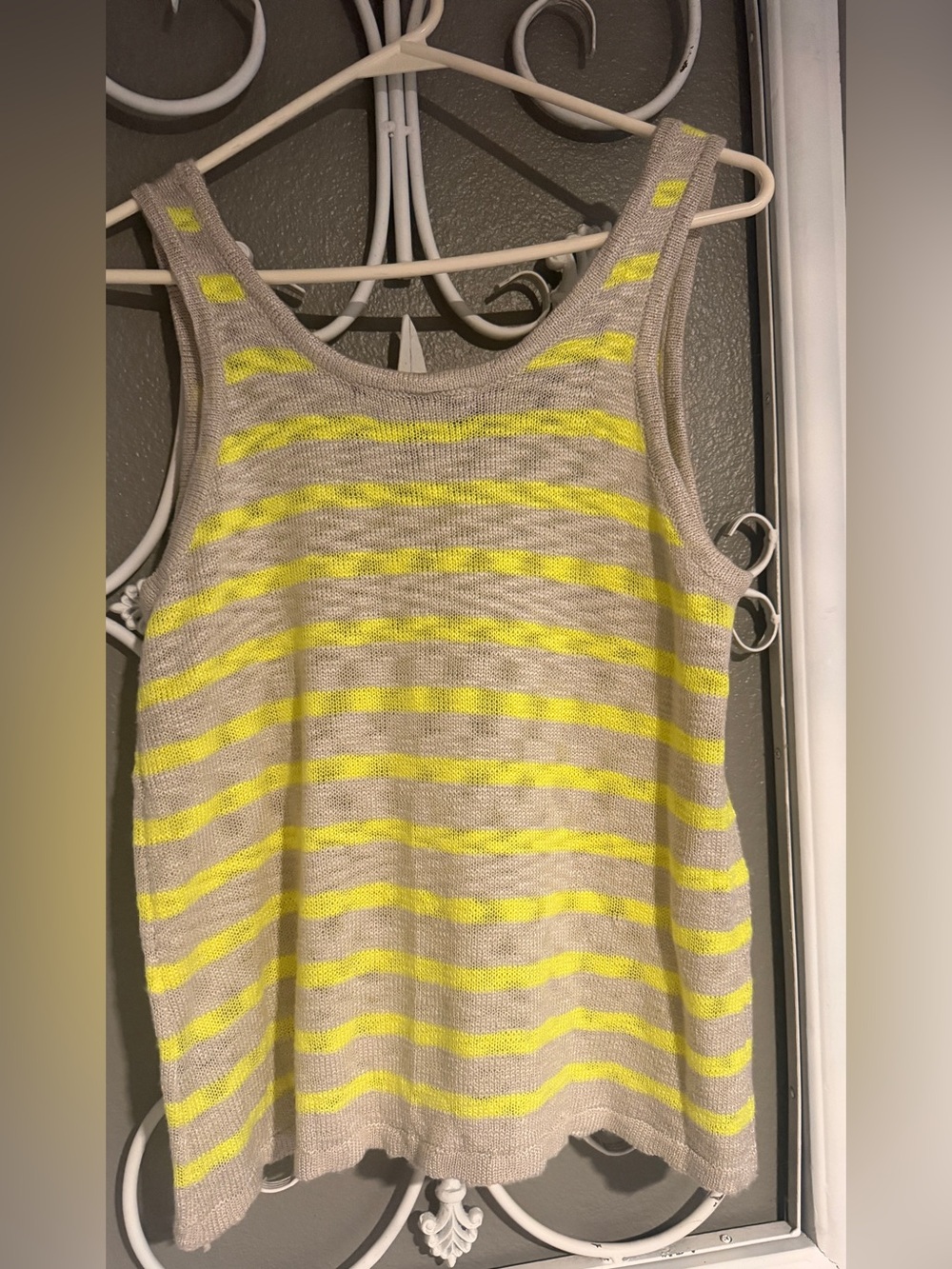 Women’s Striped Knit Tank Top - Yellow & Beige